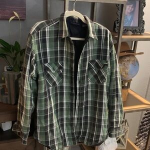 Classic Green Plaid Men's Shirt Jacket